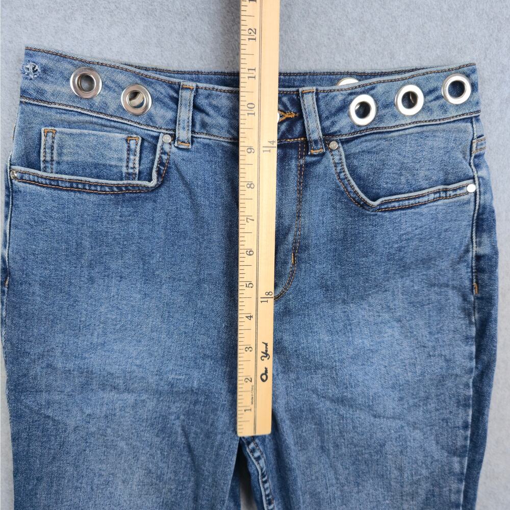 Karen Millen Womens Size 2 High Waist Jeans Grommet Waistband 26x26 - Picture 14 of 16
